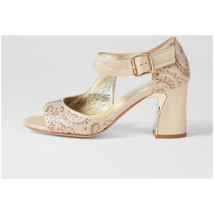 Django & Juliette Koffi Dj Gold Shimmer Mix Gold Shimmer Sandals Womens Shoes Dress Heeled Sandals