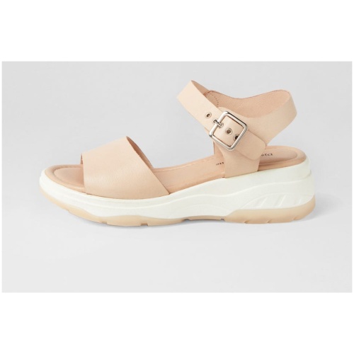Django & Juliette Oami Dj Pale Pink White & Pink Leather Pale Pink White & Pink Sandals Womens Shoes Casual Sandals Flat Sandals