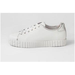 Django & Juliette Oater Dj White Silver Leather White Silver Sneakers Womens Shoes Casual Casual Sneakers