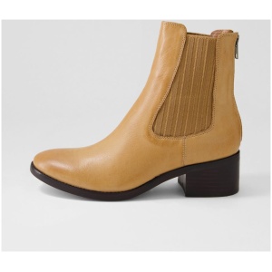 Django & Juliette Paola Dj Tan Leather Elastic Tan Boots Womens Shoes Casual Ankle Boots