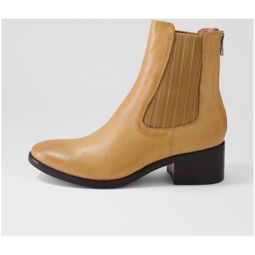Django & Juliette Paola Dj Tan Leather Elastic Tan Boots Womens Shoes Casual Ankle Boots