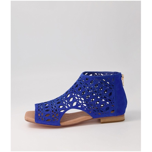 Django & Juliette Paris Dj Cobalt Suede Cobalt Sandals Womens Shoes Casual Sandals Flat Sandals