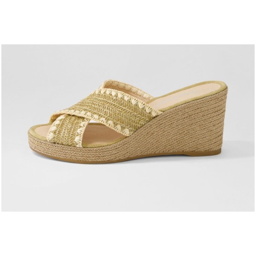 Django & Juliette Prindle Dj Coffee Beige Syn Raffia Coffee Beige Sandals Womens Shoes Casual Heeled Sandals