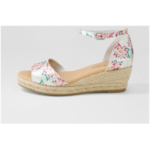 Django & Juliette Skip Dj Silver & Fuchsia Line Cut Leather Silver & Fuchsia Line Cut Sandals Womens Shoes Casual Heeled Sandals