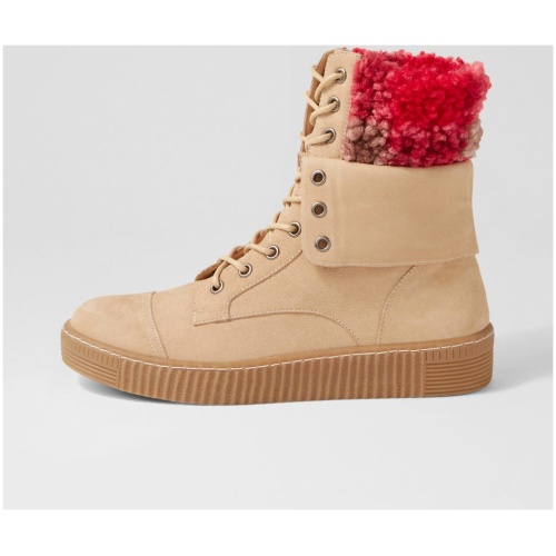 Django & Juliette Tombi Dj Almond Multi Nubuck Fabric Almond Multi Boots Womens Shoes Casual Ankle Boots