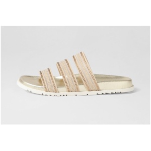 Django & Juliette Tonala Dj Gold Vinylite Gold Sandals Womens Shoes Casual Sandals Flat Sandals