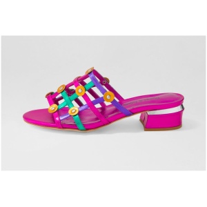 Django & Juliette Tychy Dj Fuchsia Multi Leather Fuchsia Multi Sandals Womens Shoes Dress Heeled Sandals