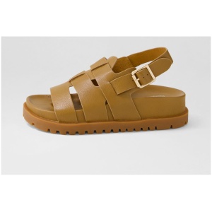 Django & Juliette Utilia Dj Toffee Toffee Sole Leather Toffee Toffee Sole Sandals Womens Shoes Sandals Flat Sandals
