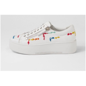 Django & Juliette Warian Dj White White Sole Leather White White Sole Sneakers Womens Shoes Casual Casual Sneakers