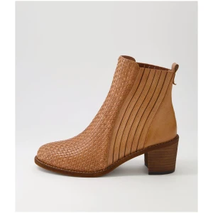 Django & Juliette Welstone Dj Camel Weave Leather Camel Weave Boots Womens Shoes Casual Ankle Boots