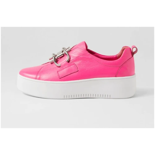 Django & Juliette Werries Dj Hot Pink White Sole Patent Leather Hot Pink White Sole Sneakers Womens Shoes Casual Sneakers