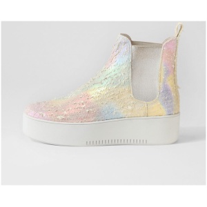 Django & Juliette Wylders Dj Rainbow Multi Silver Leather Rainbow Multi Silver Boots Womens Shoes Casual Ankle Boots