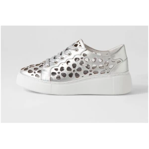 Django & Juliette Yarry Dj Silver White Sole Leather Silver White Sole Sneakers Womens Shoes Casual Casual Sneakers