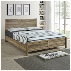 Double Size Bed Frame Natural Wood like MDF in Oak Colour