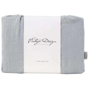Dove Grey Linen Sheet Sets by Vintage Design Homeware Queen