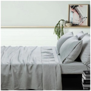 Dove Grey Linen Sheet Sets by Vintage Design Homeware Single