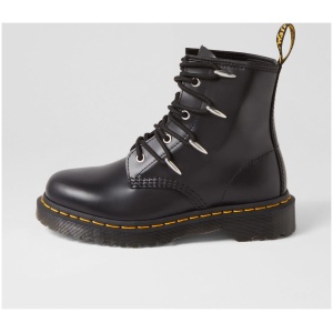 Dr Marten 1460 8 Tie Boot Dm Black Danuibo Leather Black Danuibo Boots Womens Shoes Casual Ankle Boots