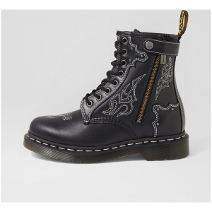 Dr Marten 1460 Ga 8 Eye Boot Dm Black Wanama Leather Black Wanama Boots Womens Shoes Casual Ankle Boots