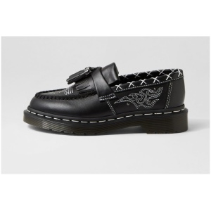 Dr Marten Adrian Ga Tassel Loafer Dm Black Wanama Leather Black Wanama Shoes Womens Shoes Casual Flat Shoes