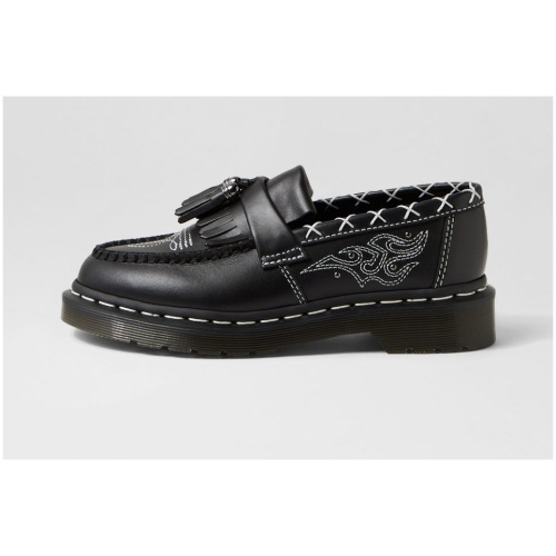 Dr Marten Adrian Ga Tassel Loafer Dm Black Wanama Leather Black Wanama Shoes Womens Shoes Casual Flat Shoes