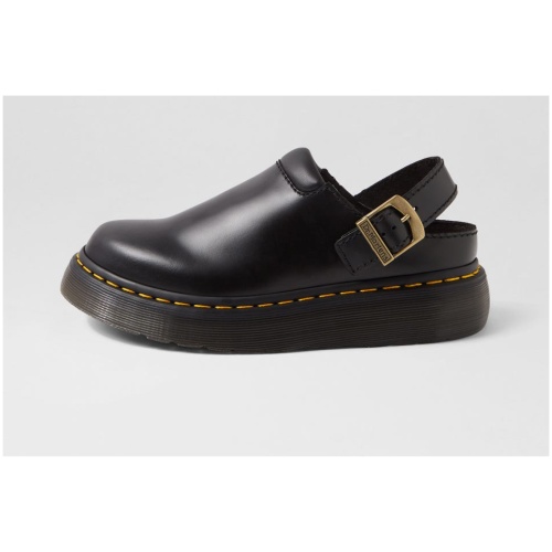 Dr Marten Archive Mule Atlas Dm Black Leather Black Shoes Womens Shoes Casual Flat Shoes