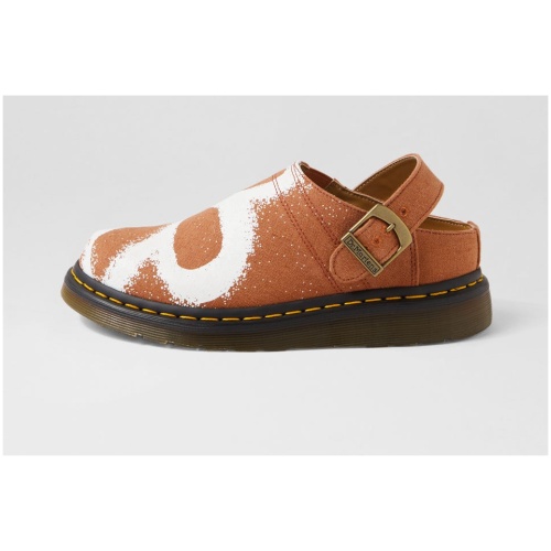 Dr Marten Isham Buckle Mule Dm Brown Floral Canvas Brown Floral Shoes Womens Shoes Casual Flat Shoes