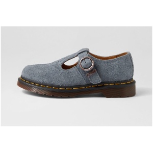 Dr Marten T Bar Shoe Dm Washed Denim Suede Washed Denim Shoes Womens Shoes Casual Flat Shoes