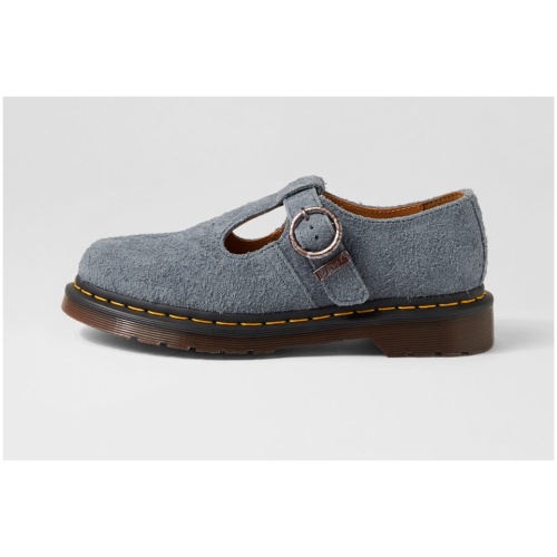 Dr Marten T Bar Shoe Dm Washed Denim Suede Washed Denim Shoes Womens Shoes Casual Flat Shoes