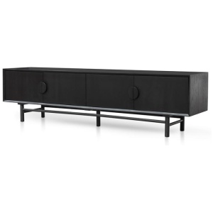 Ducan 2.1m Wooden TV Entertainment Unit - Black by Interior Secrets - AfterPay Available