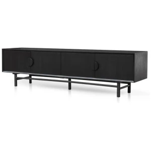 Ducan 2.1m Wooden TV Entertainment Unit - Black by Interior Secrets - AfterPay Available