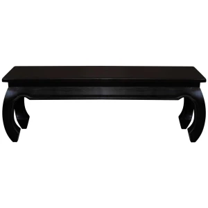 Dynasty Solid Mahogany Timber Opium Leg Bench 128 x 35 (Chocolate)