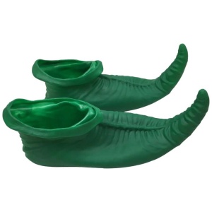 ELF SHOES Christmas Costume Elves Latex Dress Up Party Xmas St Patricks Day Boots - Green
