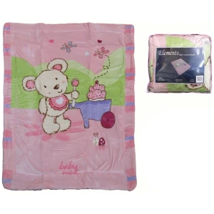 Elements Baby Luxurious Coral Fleece Blanket - Pink Teddy