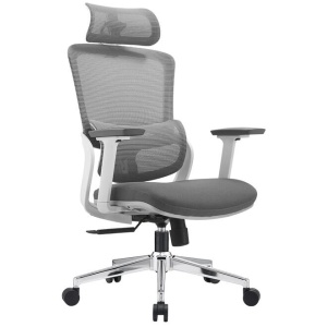Elena High Back Fabric Seat Ergonomic Office Chair In Grey