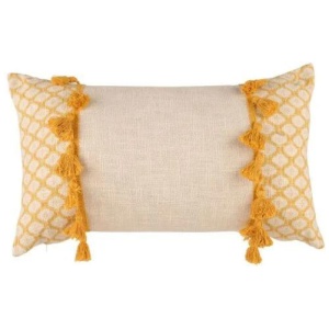 Eleni Ochre Filled Cushion by Accessorize