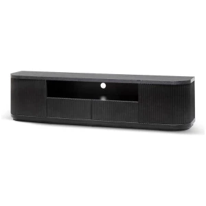 Elino 2m Veneer Top Entertainment TV Unit - Full Black by Interior Secrets - AfterPay Available