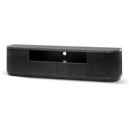 Elino 2m Veneer Top Entertainment TV Unit - Full Black by Interior Secrets - AfterPay Available