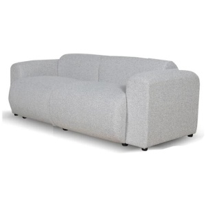 Elita 3 Seater Fabric Sofa - Silver Grey Boucle - Last One by Interior Secrets - AfterPay Available
