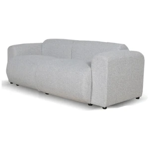 Elita 3 Seater Fabric Sofa - Silver Grey Boucle - Last One by Interior Secrets - AfterPay Available