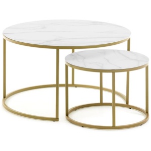 Eloron Nested Glass Coffee Table - White by Interior Secrets - AfterPay Available