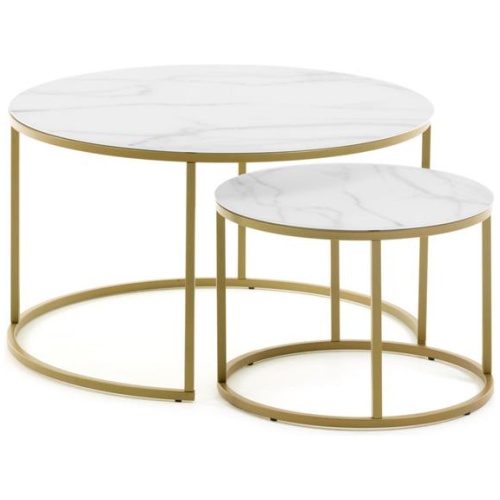 Eloron Nested Glass Coffee Table - White by Interior Secrets - AfterPay Available