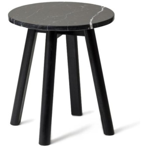Enkel Oval Marble Side Table - Black by Interior Secrets - AfterPay Available