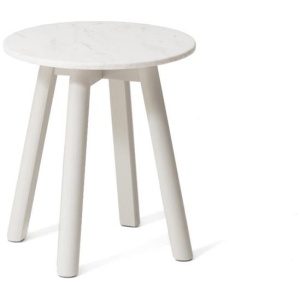 Enkel Oval Marble Side Table - Mist White by Interior Secrets - AfterPay Available