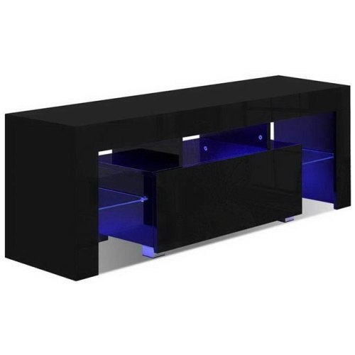 Entertainment Unit TV Cabinet LED 130cm Black Elo