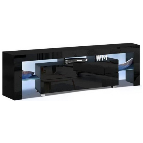 Entertainment Unit TV Cabinet LED 160cm Black Elo