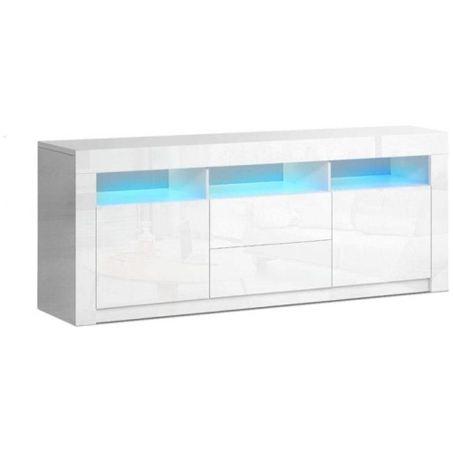 Entertainment Unit TV Cabinet LED 160cm White Anna