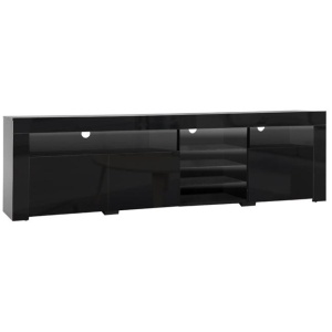 Entertainment Unit TV Cabinet LED 180cm Black Bobi