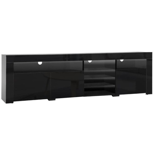Entertainment Unit TV Cabinet LED 180cm Black Bobi