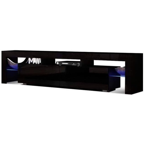 Entertainment Unit TV Cabinet LED 189cm Black Elo