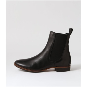 Eos Gazelle Eo Black Leather Black Boots Womens Shoes Casual Ankle Boots